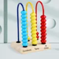 Kids wooden three-rod abacus math counting toy educational learning tool for children. - 3-Gear Counter