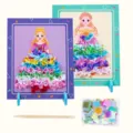 Kit fai da te principessa vestire per bambini, giocattolo creativo di arte di punzonatura - modello A / Viola Verde