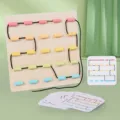 Wooden bead threading toy for toddlers, early education Montessori puzzle game with colorful cylinders. - Fun Rope Threading (WNE) / Multicolor