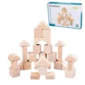 Set di blocchi di costruzione in legno di faggio naturale 28 pz giocattolo educativo - Confezione da 28 / Colore originale