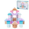 Set di blocchi di costruzione in legno macaron, giocattolo castello impilabile 28pz. - Confezione da 28 / Colorato