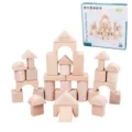 Blocchi di costruzione in legno di faggio naturale 35 pz forme geometriche giocattolo - 35 Pezzi / Colore originale