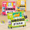 Enfants bus anglais mot orthographe jeu carte jouet education precoce puzzle jeu ensemble - MZM Jeu d'orthographe bus