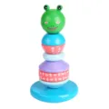 Hölzernes Stapelspielzeug Frosch Stehaufmännchen bunte Holzringe Lernspielzeug für Kinder. - Frosch-Stil