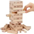 Gioco torre di appoggio in legno con pezzi numerati per bambini e adulti divertimento - Colore originale
