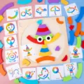 Set di blocchi puzzle impilabili arcobaleno in legno con pezzi ad arco e carte modello. - Mattoncini arcobaleno XBL