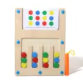 Juguete educativo temprano de clasificación de colores magnético de madera para niños. - Laberinto lógico de cuatro colores (un jugador)
