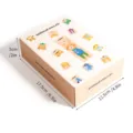 Wooden animal puzzle box for kids early education, shape matching game toy with dimensions. - Animal Puzzle / 17.5x12.5x5cm / Colorful