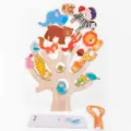 Gioco di impilamento di animali in legno, giocattolo Montessori di equilibrio per bambini. - Animali della foresta