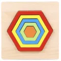 Juguete de madera de tablero de rompecabezas de clasificación de formas geométricas niños - Hexágono