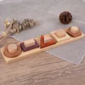 Juguete Montessori de clasificacion de formas geometricas de madera para ninos educacion. - WZMM-Apilador geométrico de 5 columnas