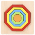 Jouet de puzzle en bois de tri de formes géométriques pour l'éducation précoce et les enfants. - Octogone