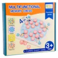 Multifunctional wooden memory chess 4-in-1 board game for kids early education interaction. - 4-in-1 Memory Chess