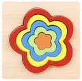Puzzle empilable en bois en forme de fleur pour enfants, éducation précoce et couleur. - Forme de Fleur de Prunier