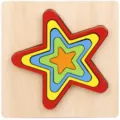 Jouet d empilement en bois etoile puzzle de tri de formes colorees pour l apprentissage des enfants. - Fleur à Cinq Pointes