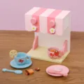 Set di giocattoli in legno per macchina da caffè e tè pomeridiano, gioco di ruolo per bambini. - Set macchina da caffè kbq