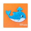 Giocattolo puzzle in legno a forma di balena per bambini, apprendimento precoce puzzle, sicuro. - Whale