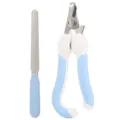 Professional pet nail clipper and file set with ergonomic curved handle for safe cat dog grooming. - Small OPP Bag Packed / Blue