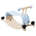 Hölzernes 2-in-1 Kinder Schaukelpferd Laufrad, hellblauer Sitz Kleinkind Lauflernhilfe Spielzeug. - 2-in-1-Schaukelpferd (Blau)