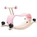 Hölzernes 2-in-1 Kinder Schaukelpferd und Laufrad für Kleinkinder, sicheres Rosa-Holz-Design. - 2-in-1-Schaukelpferd (Rosa)