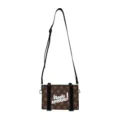 Stilvolle braune bedruckte Umhängetasche Box Bag für Damen und Herren, vielseitige kleine Tasche. - Braun