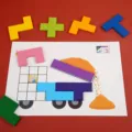 Wooden Russian block puzzle toy for kids, color cognitive brain development game set. - Pentominoes Puzzle
