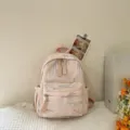 Rosa süßer Mini Rucksack mit bunter Stickerei und weichem Material für Freizeit und Alltag. - Ohne Anhänger / Rosa / S