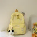 Gelber süßer Mädchen Rucksack Canvas Student Schultasche Freizeit Tägliche Variante - Ohne Anhänger / Gelb / L