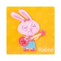 Jeu educatif en bois 3D puzzle lapin de dessin anime, joli plateau de prehension pour bebe. - Lapin
