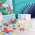 Wooden magnetic creative geometry puzzle set, early educational math learning toys for kids. - 194 Pieces Magnetic Creative Geometric Calculation Box