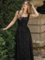 French elegant black sleeveless midi dress for women, vintage embossed jacquard dress. - S / Dresses / Black