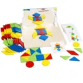 Montessori wooden mirror tangram puzzle toys set for kids geometry learning educational. - Mirror Geometric Puzzle (30 Double-Sided Cards, 60 Patterns)