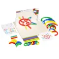Children educational mirror geometric puzzle toy set with colorful wooden blocks cards. - Mirror Bar Puzzle (24 Double-Sided Cards, 48 Patterns)