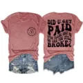 Maglietta casual da donna girocollo a maniche corte con stampa di lettere top streetwear. - Taglia S / Top / Oro Rosa (Grafica Nera)