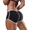 Women black sports yoga shorts sexy low waist fitness gym ruched booty lift shorts - S / Bottoms / Black