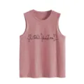 Women's Casual Summer Cute Cat Print Sleeveless Tank Top Relaxed Fit For Daily Wear - S / Tops / Rose Gold