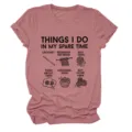 Casual women's crewneck short sleeve t-shirt with funny crochet yarn hobby graphic print. - S / Tops / Rose Gold (Black Letters Color Graphic)