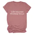 Damen lässiges Kurzarm-T-Shirt in Altrosa mit sehr witzigem Slogan-Druck Detail. - S / Oberteile / Roségold (Weißen Text)