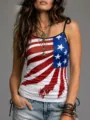 Women American Flag Print Camisole Casual Striped Star Tank Tops Summer Fashion Top - S / Multicolor 2