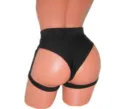 Sexy high-waisted black cutout hot pants butt lift shorts for women party clubwear apparel - 3XL / Bottoms / Black