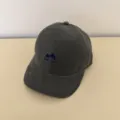 New vintage washed cotton short brim baseball cap with mountain embroidery casual sun hat - 56-58cm (Adjustable) / Gray