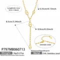 Edelstahl Y-Förmige Halskette Detailansicht und genaue technische Maßangaben für Damen - Y-Förmige Quasten-Halskette (P797) / 42+5cm / Gold