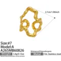 Gold plated stainless steel irregular ring minimalist geometric fashion women jewelry ring - Irregular Hollow Style (A265-A) / Silver