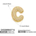 Colgante letra C de circonita en acero dorado, joya impermeable e hipoalergénica. - Colgante de Letra C Dorado Solo (D450)