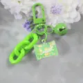 Llavero de caramelo de resina verde con cadena, colgante brillante y campanita para regalo. - Estilo 5