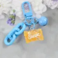 Llavero de caramelo bonito azul variante con campana y dijes de resina con purpurina - Estilo 6