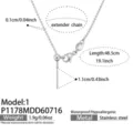 Stainless steel ball chain necklace adjustable waterproof jewelry fashion accessory for women - Steel Color Ball Chain Necklace (P1178-1) / 48.5cm