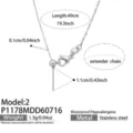 Stainless steel necklace chain dimension detail, waterproof and hypoallergenic, 49cm length. - Steel Color Cross Chain Necklace(P1178-2) / 49cm