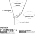 Collar de cadena de acero inoxidable con cierre deslizante ajustable, 49 cm de longitud, plata. - Color Acero Collar Cadena de Caja (P1178-4) / 49cm