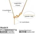Collar de cadena de caja de acero inoxidable bañado en oro de 18k con bola para mujeres. - Dorado Collar Cadena de Caja (P1178-4) / 49cm